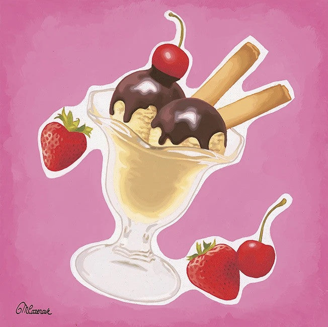 Scoops of Chocolate Ice-cream Wall Print