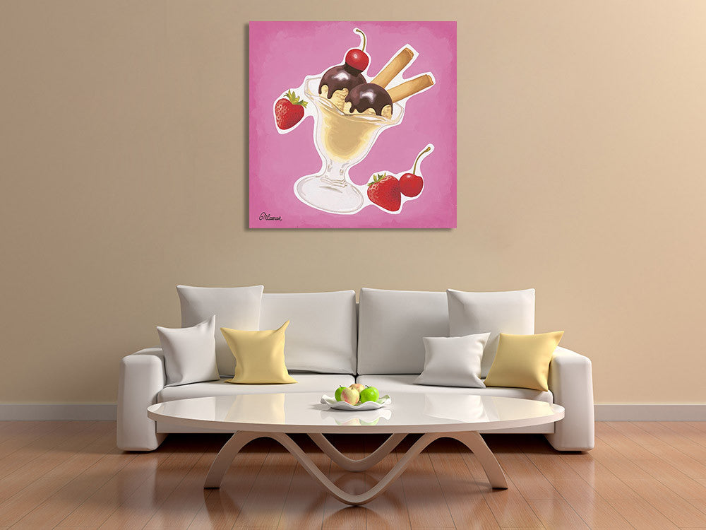 Scoops of Chocolate Ice-cream Wall Print on the wall