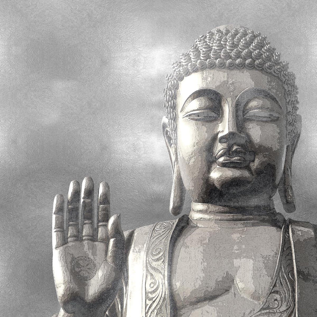 Silver Buddha Wall Art Print