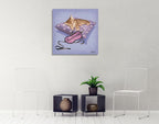Sleeping Kitten Wall Art Print on the wall