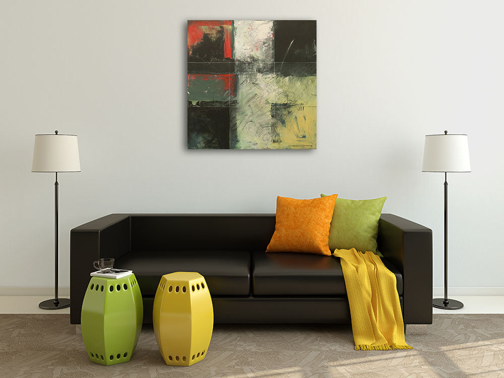 Square Cross Wall Art Print on the wall