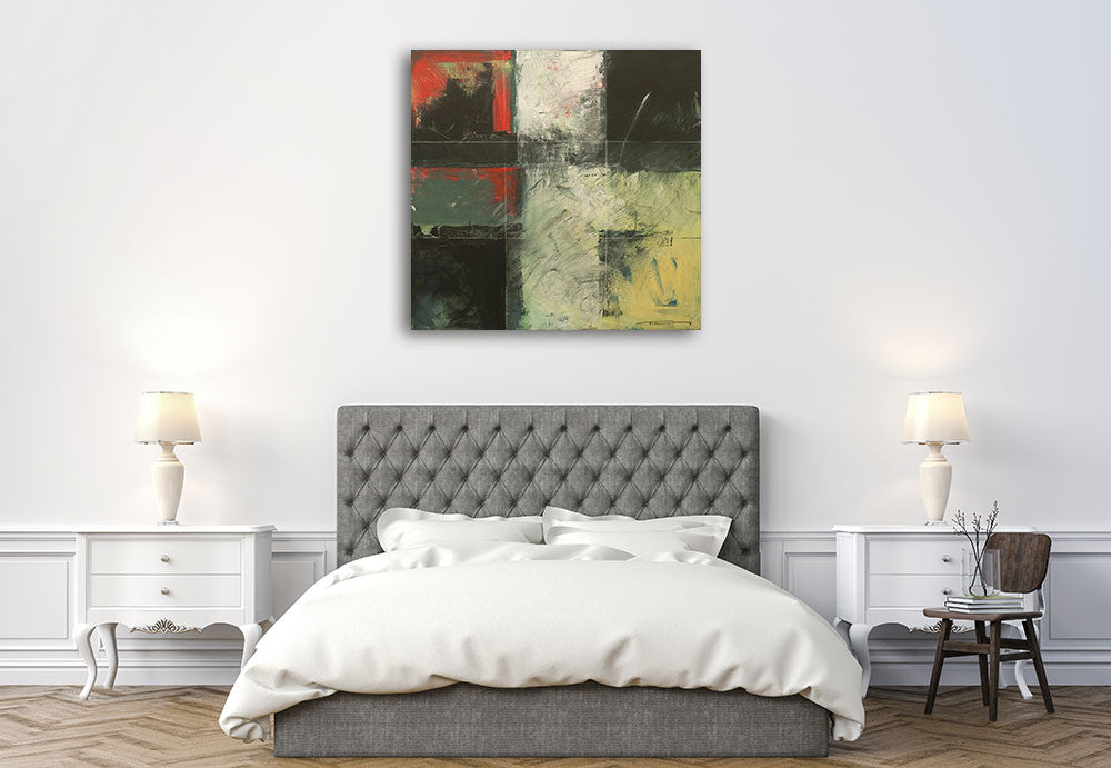 Square Cross Wall Art Print on the wall
