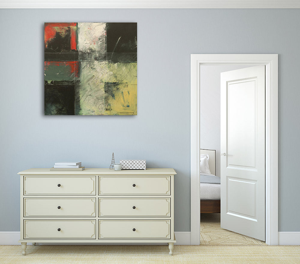 Square Cross Wall Art Print on the wall