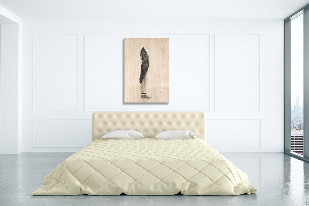 Standing Headless Man Wall Art Print on the wall