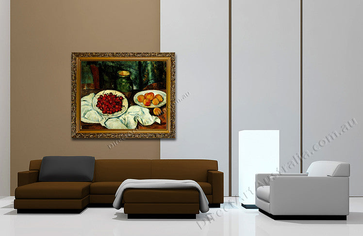 Still life with Plate of Cherries on the wall
