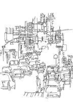  Streetscape Line Art Print