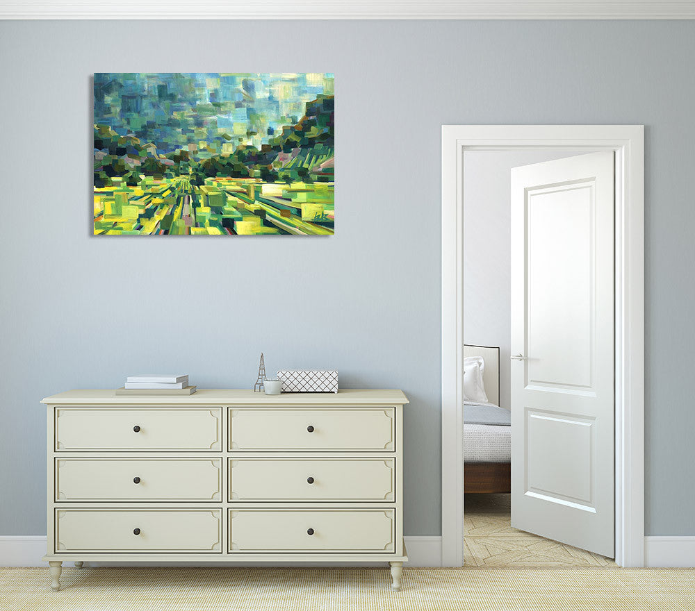 Summer Green Field Wall Print on the wall