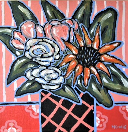 Brooke Howie | Sunflower and Pink Roses