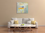 Sunrise Stag Wall Art Print on the wall