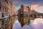 Sunset Over Amsterdam Wall Art Print