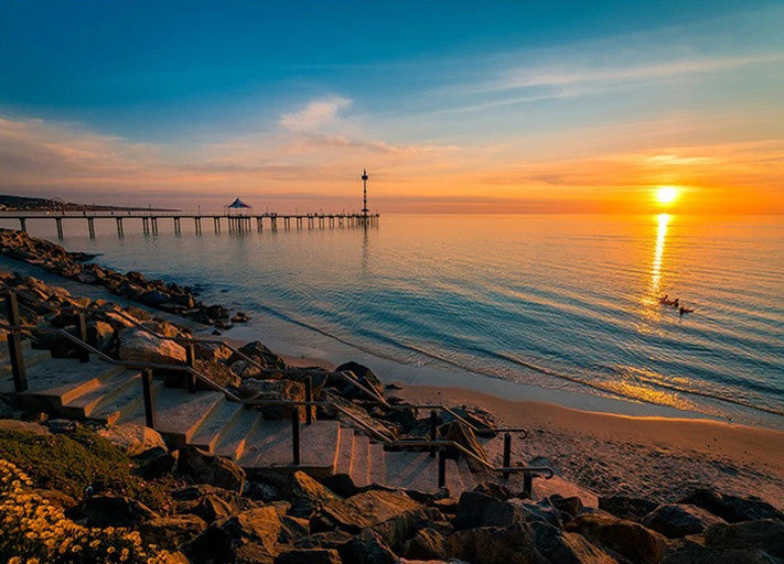 Sunset at Brighton Beach Wall Art Print
