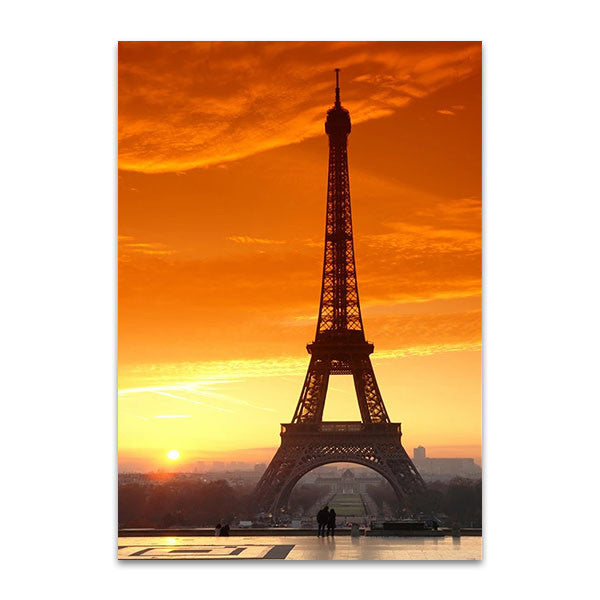 Sunset at Eiffel Tower Wall Art Print