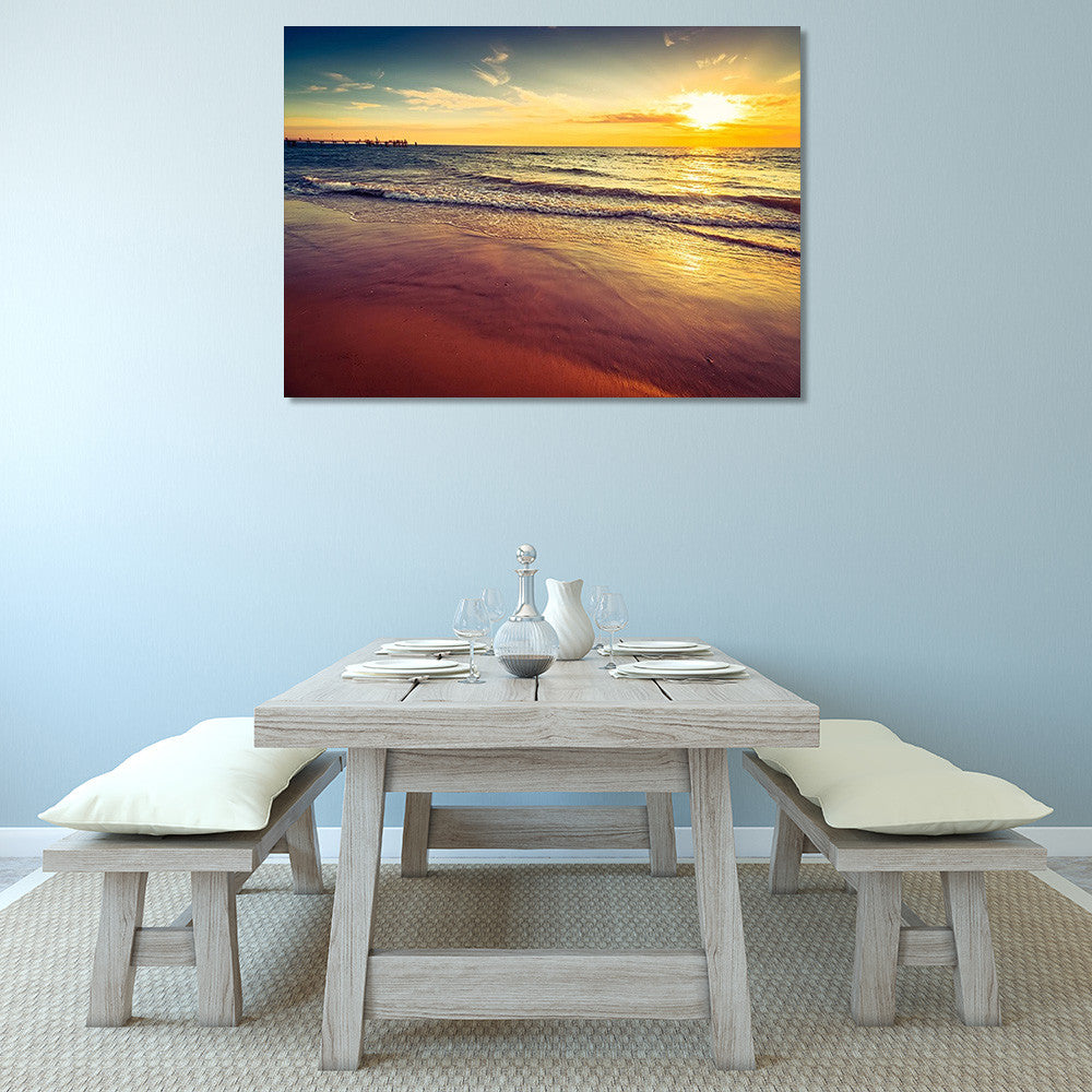 Sunset at Glenelg Beach Wall Art Print on the wall