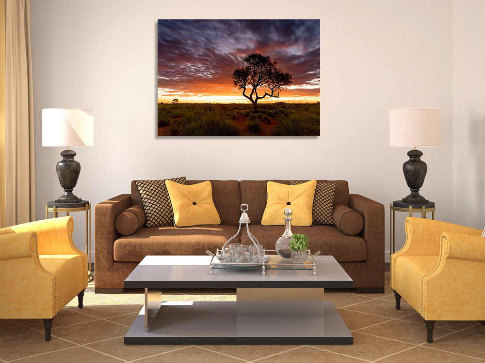 Sunset at Pilbara Region Wall Art Print on the wall