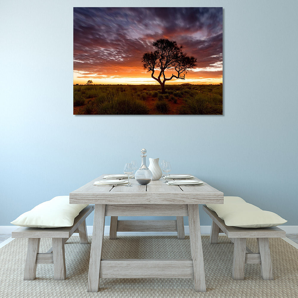 Sunset at Pilbara Region Wall Art Print on the wall