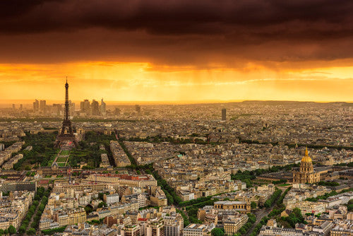 Sunset to Paris Wall Art Print