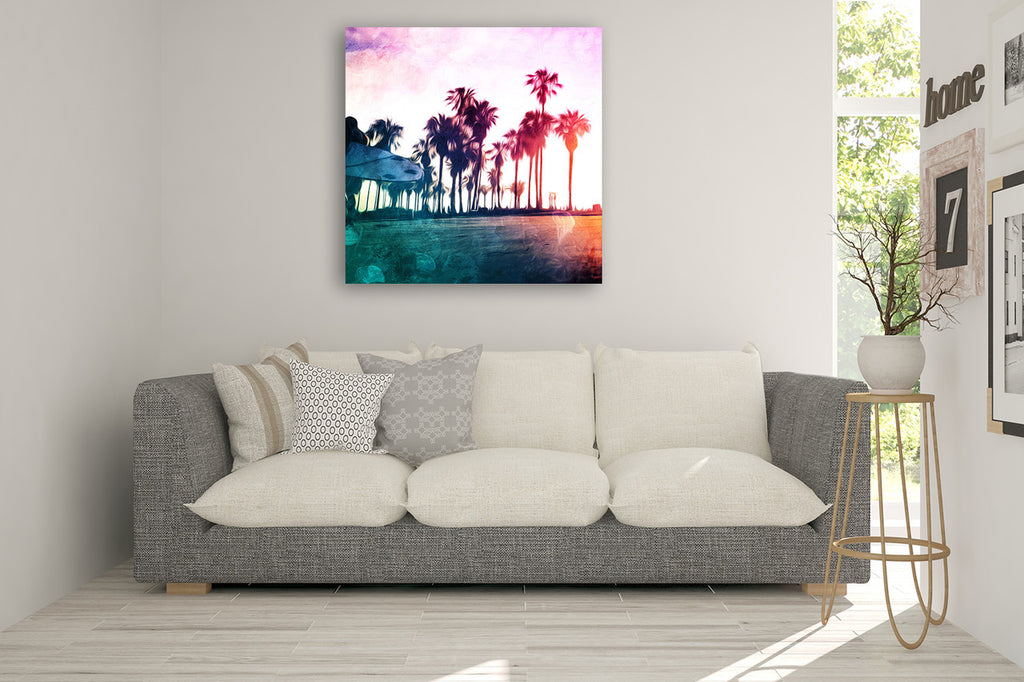 Surf On The Boardwalk Wall Art Print on the wall