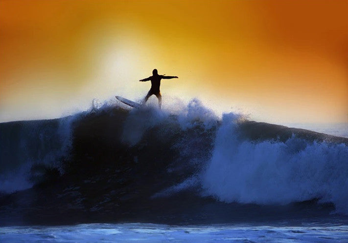 Surfer and Waves Wall Art Print