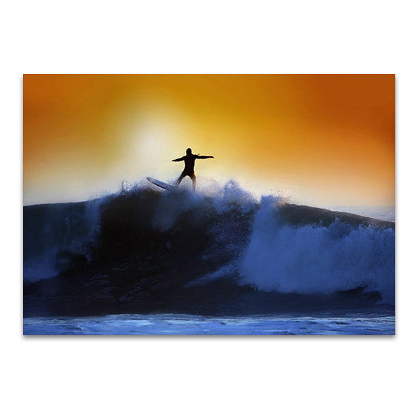 Surfer and Waves Wall Art Print