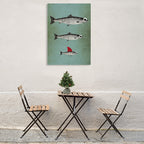 Surviving Fish Wall Art Print on the wall