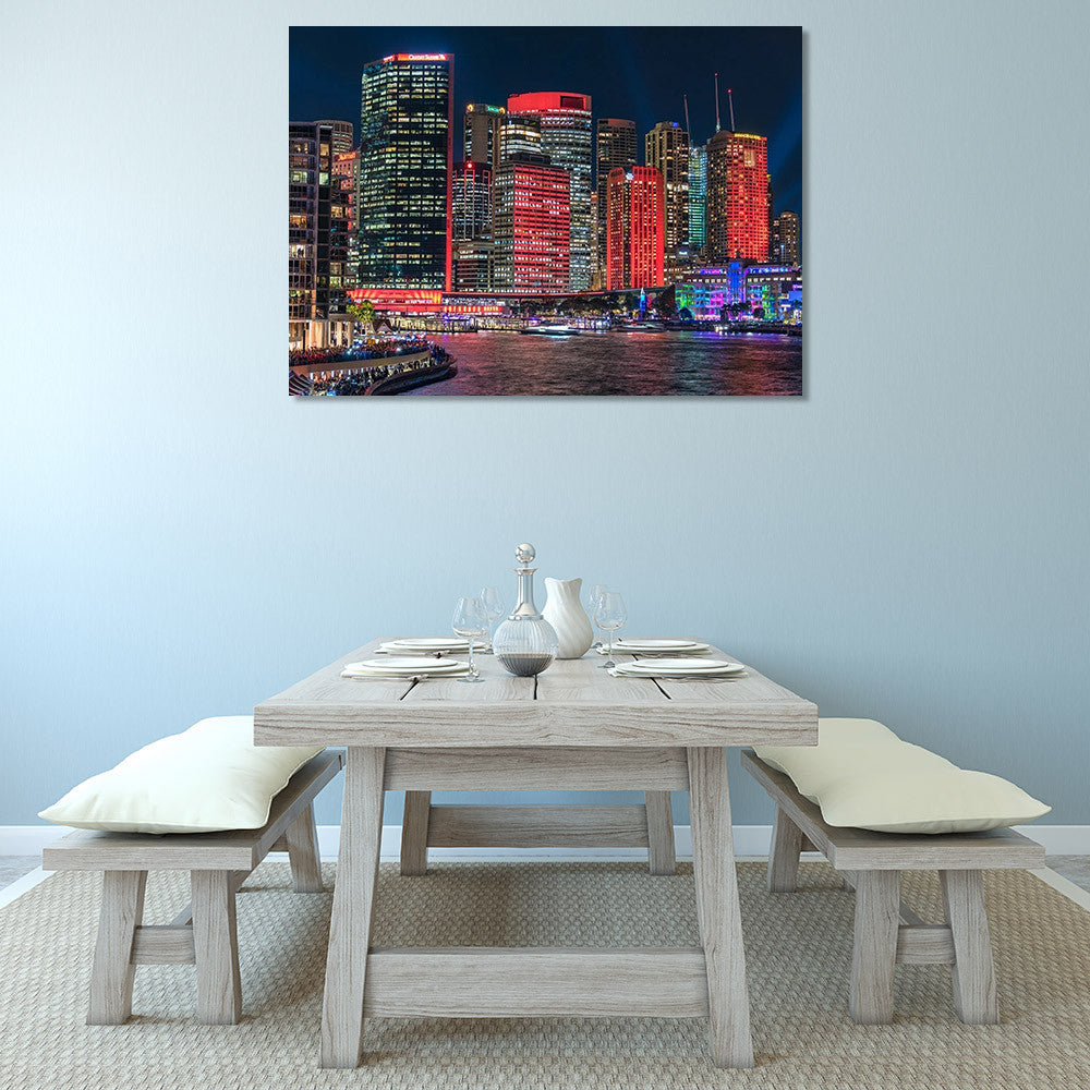 Sydney City Skyline Wall Art Print on the wall