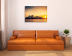 Sydney City Sunset Wall Art Print on the wall
