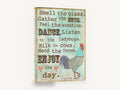 Enjoy the Day Rooster, rooster typography farm quote illustration, animal canvas wall art print ready to hang