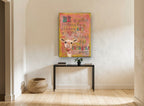 Giraffe Friend Quote animal canvas print on the wall of a hallway