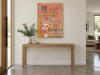 Giraffe Friend Quote animal canvas print on the wall of a entry hall