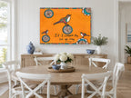 Let Me Sing Birds animal canvas print on the wall of a Hamptons dining room