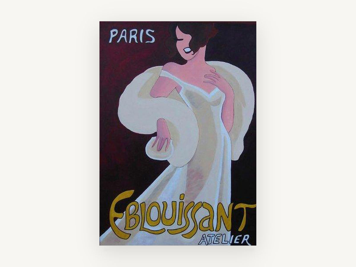 Eblouissant Paris Atelier, vintage canvas wall art print, front view