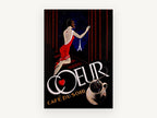 Coeur Night Window, vintage canvas wall art print, front view