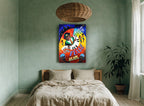Club Yeah Harlem Nights vintage canvas print on the wall of a bedroom