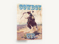 Cowboy Up Bronco, vintage cowboy bucking bronco poster, stretched canvas wall art print ready to hang