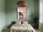 Home on the Range vintage canvas print on the wall of a bedroom
