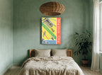 Mexico City Gymnastics vintage canvas print on the wall of a bedroom
