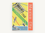 Mexico City Gymnastics, vintage canvas wall art print, front view