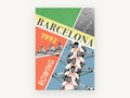 Barcelona Rowing Collage, vintage canvas wall art print, front view
