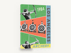 Los Angeles Archery 1984, retro los angeles 1984 archery poster, stretched canvas wall art print ready to hang