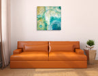 Teal Aire I Wall Art Print on the wall