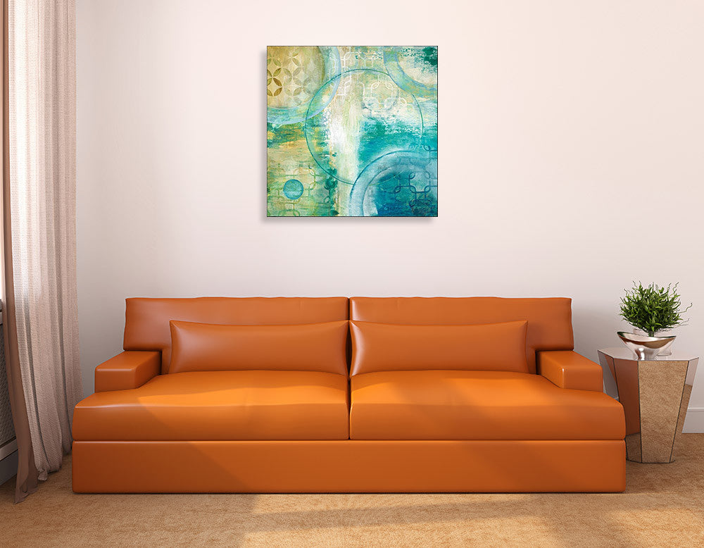 Teal Aire I Wall Art Print on the wall
