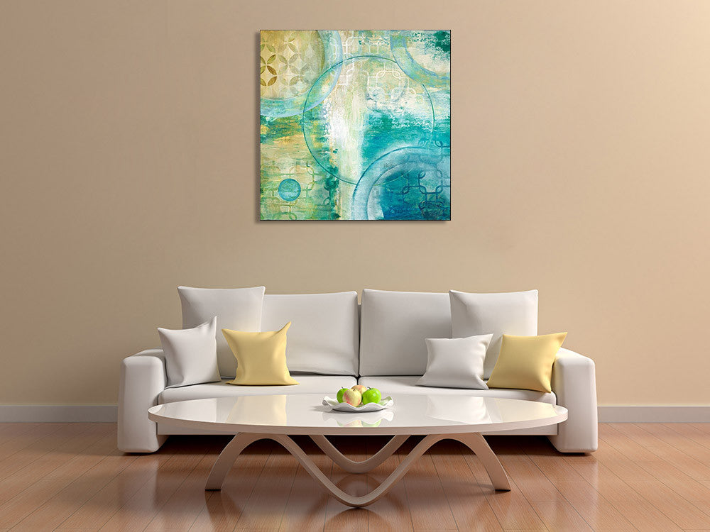 Teal Aire I Wall Art Print on the wall