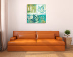 Teal Earth II Wall Art Print on the wall
