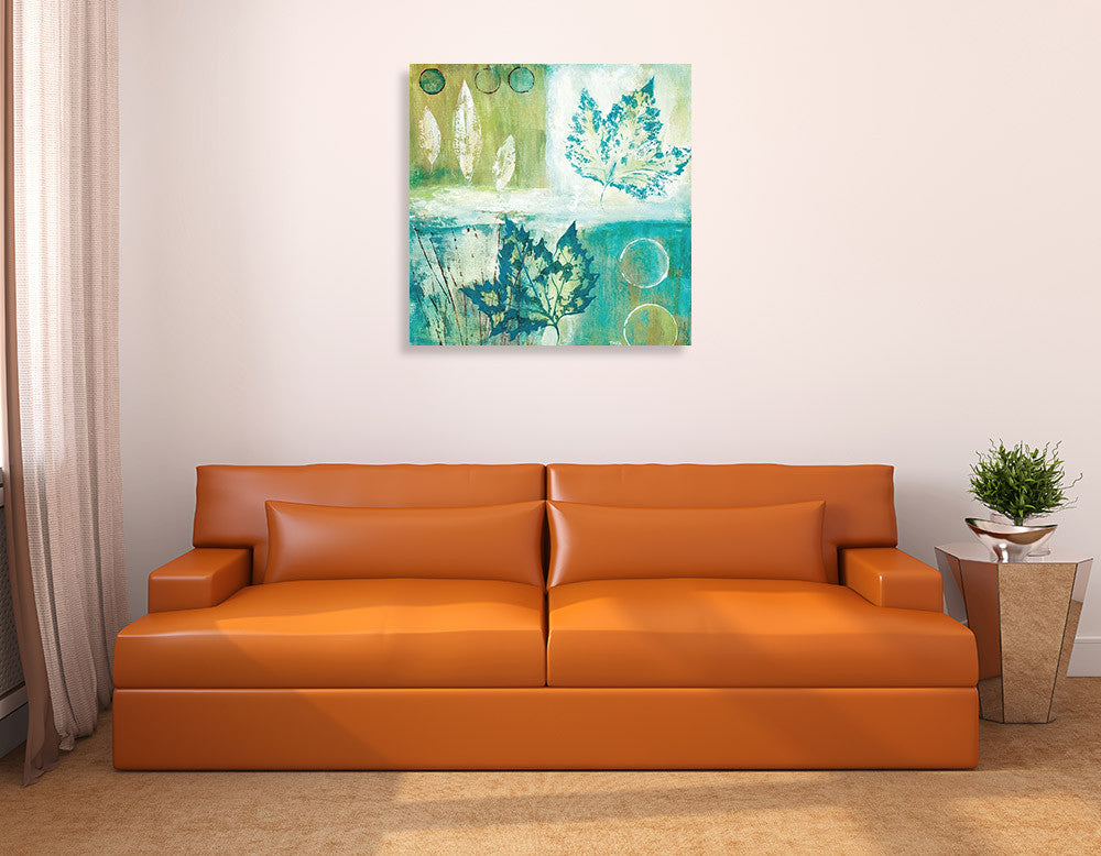 Teal Earth II Wall Art Print on the wall
