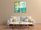 Teal Earth II Wall Art Print on the wall