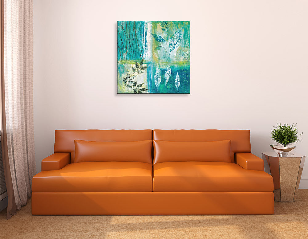 Teal Earth I Wall Art Print on the wall