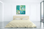 Teal Earth I Wall Art Print on the wall