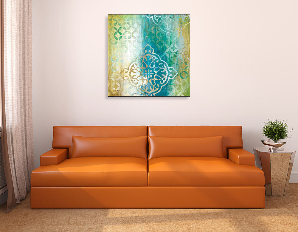 Teal Impression I Wall Art Print on the wall