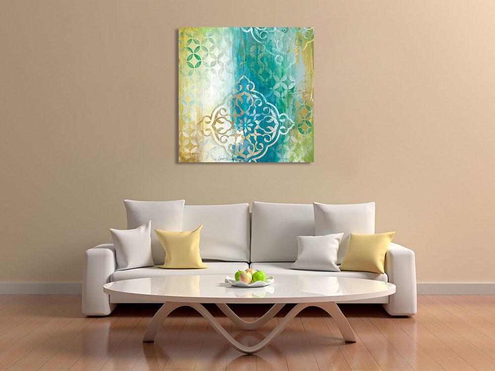 Teal Impression I Wall Art Print on the wall