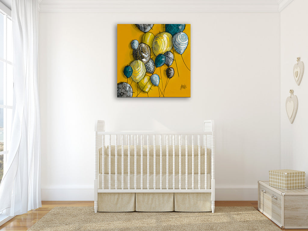The Balloons Wall Art Print on the wall